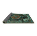 Sideview of Persian Turquoise Traditional Rug, tr154turq