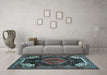 Machine Washable Persian Light Blue Traditional Rug in a Living Room, wshtr154lblu