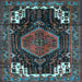 Square Machine Washable Persian Light Blue Traditional Rug, wshtr154lblu