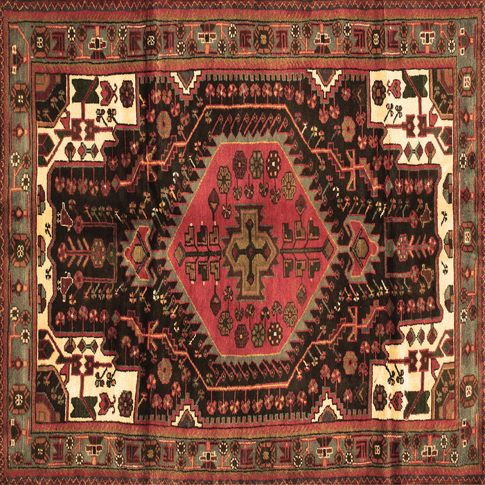 Square Persian Brown Traditional Rug, tr154brn