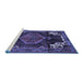 Sideview of Machine Washable Persian Blue Traditional Rug, wshtr154blu