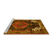 Sideview of Machine Washable Persian Yellow Traditional Rug, wshtr154yw