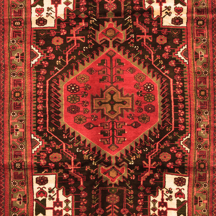 Serging Thickness of Machine Washable Persian Orange Traditional Area Rugs, wshtr154org