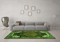 Machine Washable Persian Green Traditional Rug, wshtr154grn