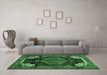 Machine Washable Persian Emerald Green Traditional Area Rugs in a Living Room,, wshtr154emgrn