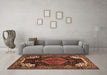 Machine Washable Persian Brown Traditional Rug in a Living Room,, wshtr154brn