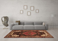 Machine Washable Persian Brown Traditional Rug, wshtr154brn