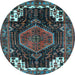 Round Persian Light Blue Traditional Rug, tr154lblu