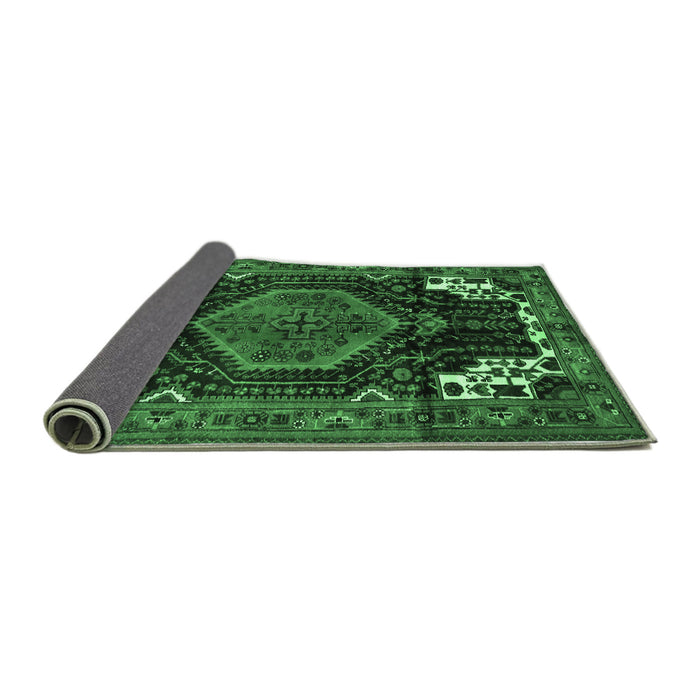 Sideview of Persian Emerald Green Traditional Rug, tr154emgrn
