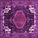 Square Machine Washable Persian Purple Traditional Area Rugs, wshtr154pur