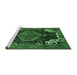 Sideview of Machine Washable Persian Emerald Green Traditional Area Rugs, wshtr154emgrn