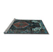 Sideview of Machine Washable Persian Light Blue Traditional Rug, wshtr154lblu