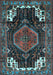 Machine Washable Persian Light Blue Traditional Rug, wshtr154lblu