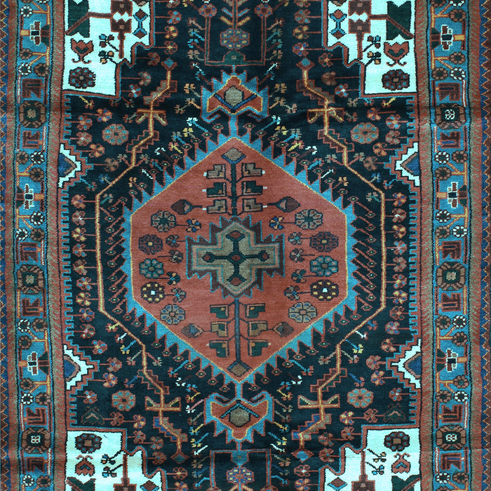 Machine Washable Persian Light Blue Traditional Rug, wshtr154lblu