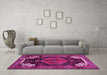 Machine Washable Persian Pink Traditional Rug in a Living Room, wshtr154pnk