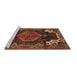 Sideview of Machine Washable Persian Brown Traditional Rug, wshtr154brn