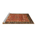 Sideview of Machine Washable Traditional Tomato Red Rug, wshtr1550