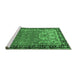 Sideview of Machine Washable Persian Emerald Green Traditional Area Rugs, wshtr1550emgrn