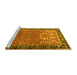 Sideview of Machine Washable Persian Yellow Traditional Rug, wshtr1550yw