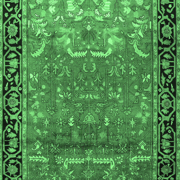 Machine Washable Persian Emerald Green Traditional Area Rugs, wshtr1550emgrn