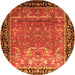 Machine Washable Persian Orange Traditional Area Rugs, wshtr1550org