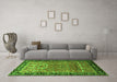 Machine Washable Persian Green Traditional Area Rugs in a Living Room,, wshtr1550grn