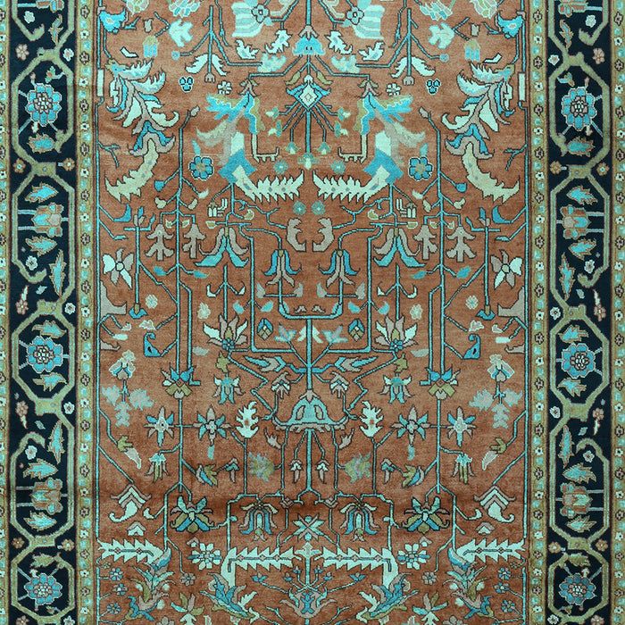 Machine Washable Persian Light Blue Traditional Rug, wshtr1550lblu