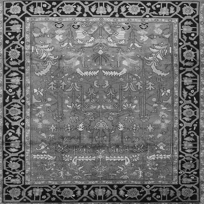 Round Machine Washable Persian Gray Traditional Rug, wshtr1550gry