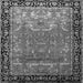 Round Machine Washable Persian Gray Traditional Rug, wshtr1550gry