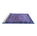 Sideview of Machine Washable Persian Blue Traditional Rug, wshtr1550blu