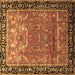 Square Machine Washable Persian Brown Traditional Rug, wshtr1550brn