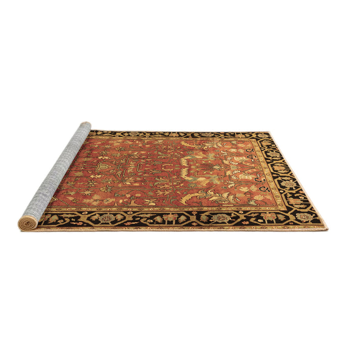 Sideview of Machine Washable Persian Brown Traditional Rug, wshtr1550brn