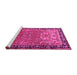 Sideview of Machine Washable Persian Pink Traditional Rug, wshtr1550pnk