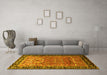 Machine Washable Persian Yellow Traditional Rug in a Living Room, wshtr1550yw