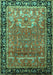 Machine Washable Persian Turquoise Traditional Area Rugs, wshtr1550turq