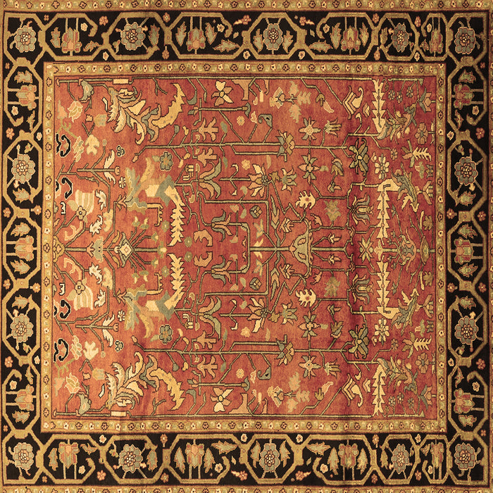 Square Persian Brown Traditional Rug, tr1550brn