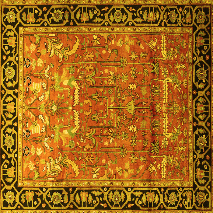 Square Persian Yellow Traditional Rug, tr1550yw
