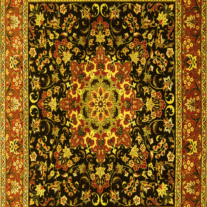 Machine Washable Persian Yellow Traditional Rug, wshtr1551yw
