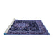 Sideview of Machine Washable Persian Blue Traditional Rug, wshtr1551blu