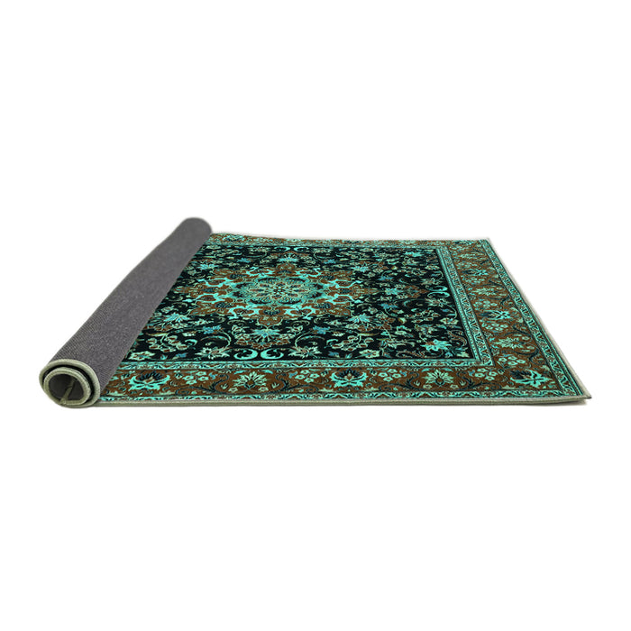 Sideview of Persian Turquoise Traditional Rug, tr1551turq