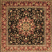 Square Persian Brown Traditional Rug, tr1551brn