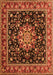 Serging Thickness of Machine Washable Persian Orange Traditional Area Rugs, wshtr1551org