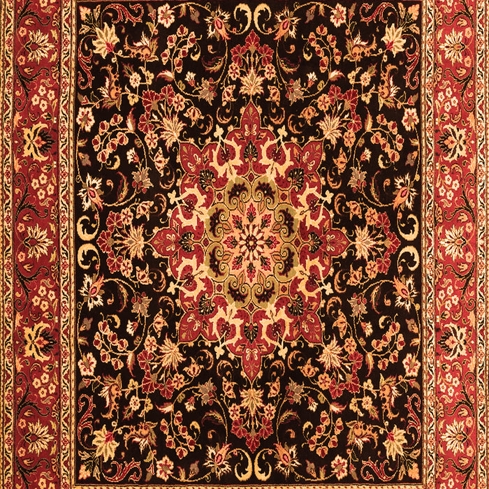 Serging Thickness of Machine Washable Persian Orange Traditional Area Rugs, wshtr1551org