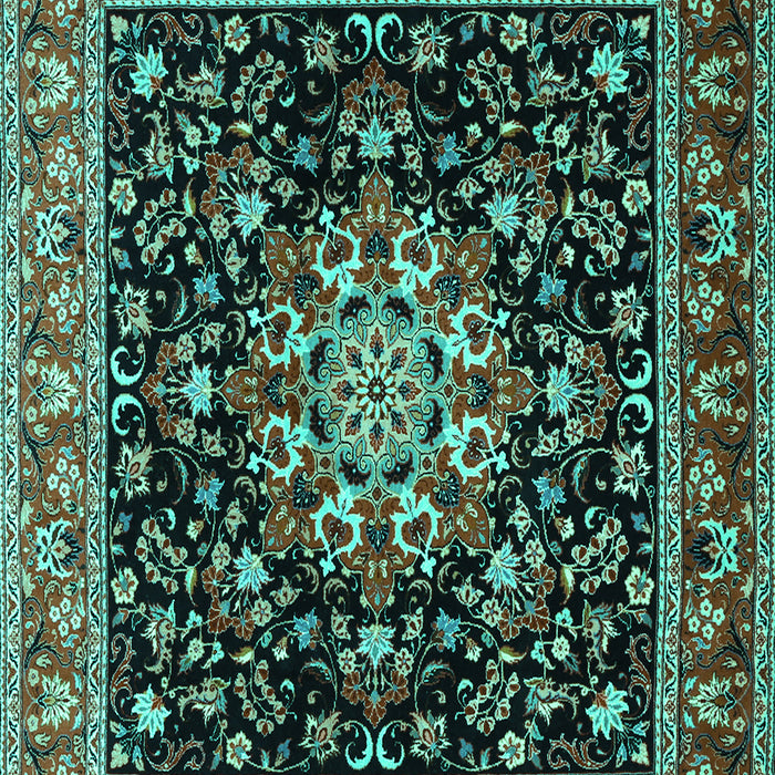 Machine Washable Persian Turquoise Traditional Area Rugs, wshtr1551turq
