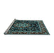 Sideview of Machine Washable Persian Light Blue Traditional Rug, wshtr1551lblu