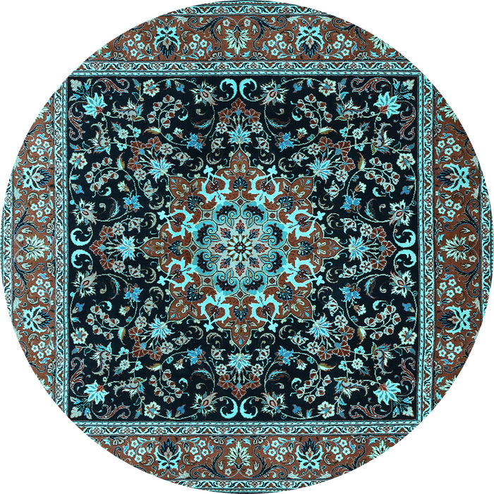 Round Persian Light Blue Traditional Rug, tr1551lblu