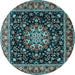Round Persian Light Blue Traditional Rug, tr1551lblu