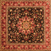 Serging Thickness of Persian Orange Traditional Rug, tr1551org