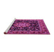 Sideview of Machine Washable Persian Pink Traditional Rug, wshtr1551pnk