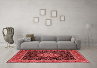 Machine Washable Persian Red Traditional Rug, wshtr1551red